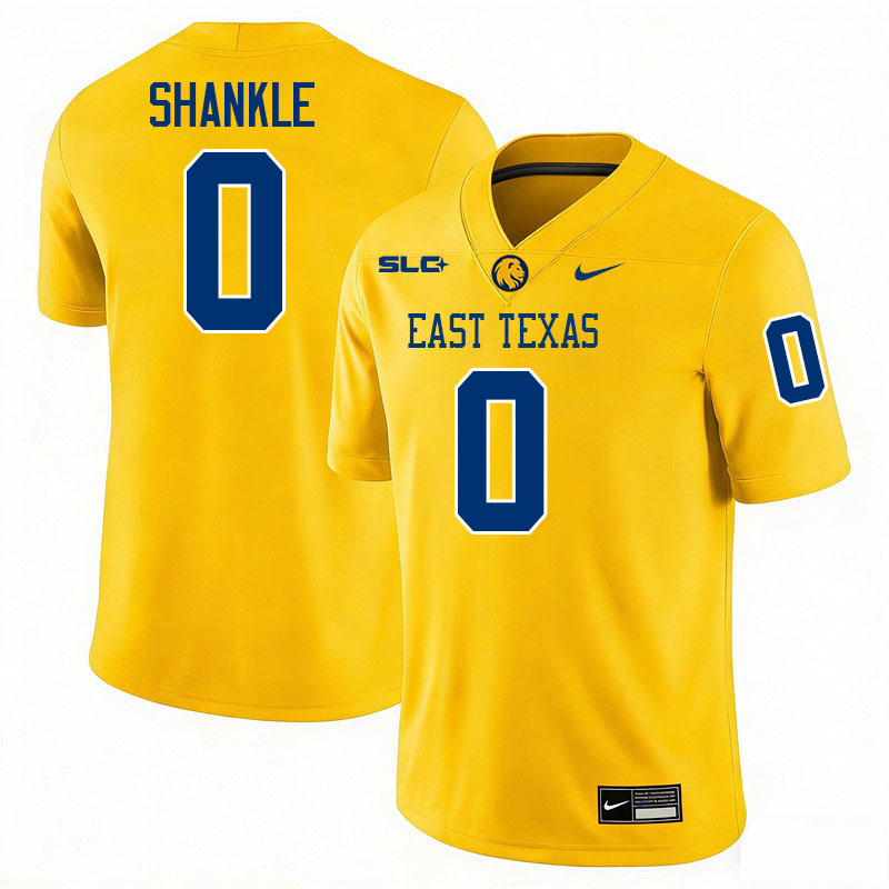 East Texas A&M Lions #0 KJ Shankle College Football Jerseys,Uniforms-Gold
